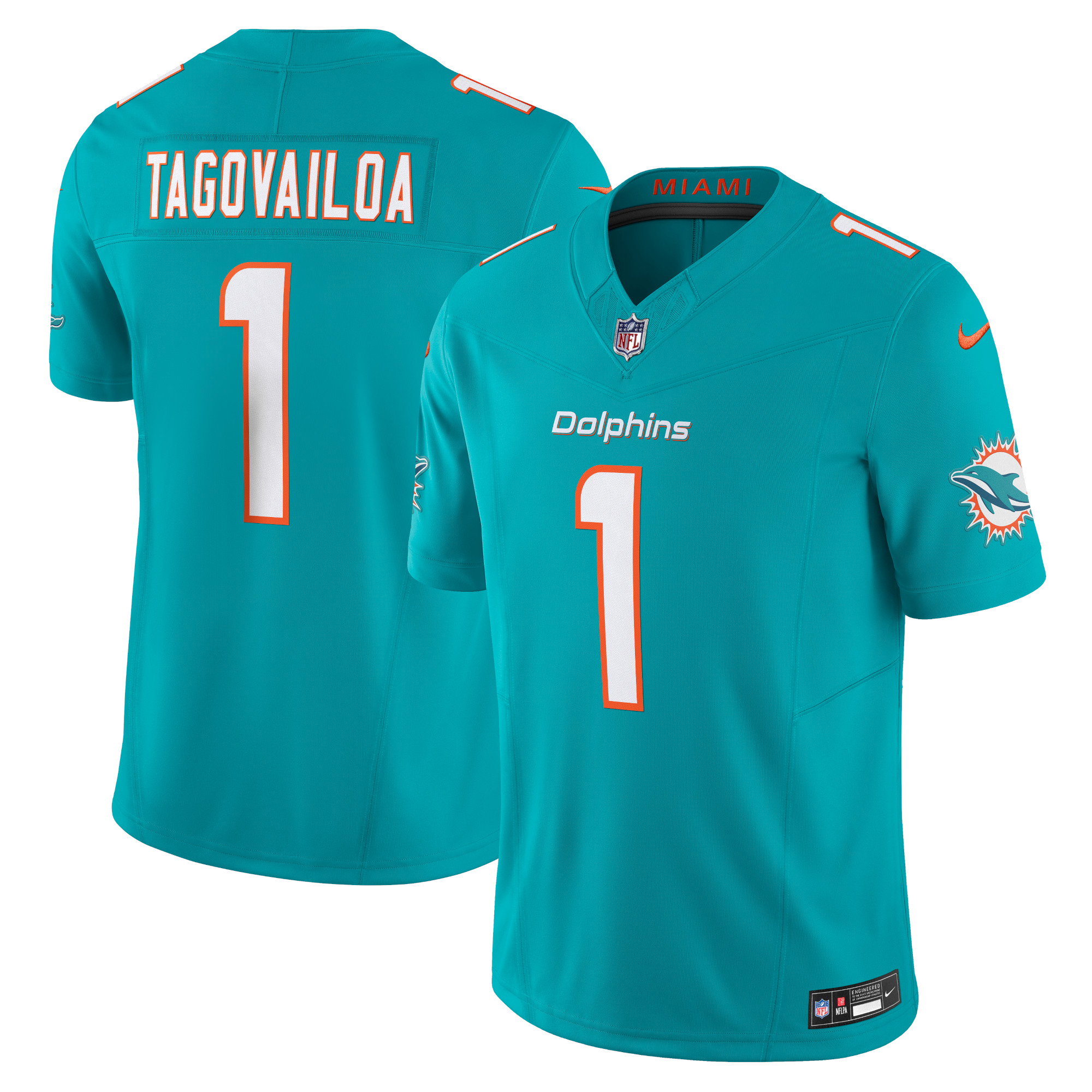 Men’s Miami Dolphins Tua Tagovailoa Aqua Vapor F.U.S.E. Limited Jersey 2