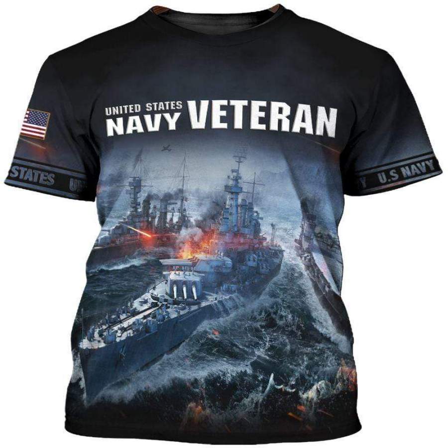 .Soldier Us Navy Army Battleship Veteran Shirt #H