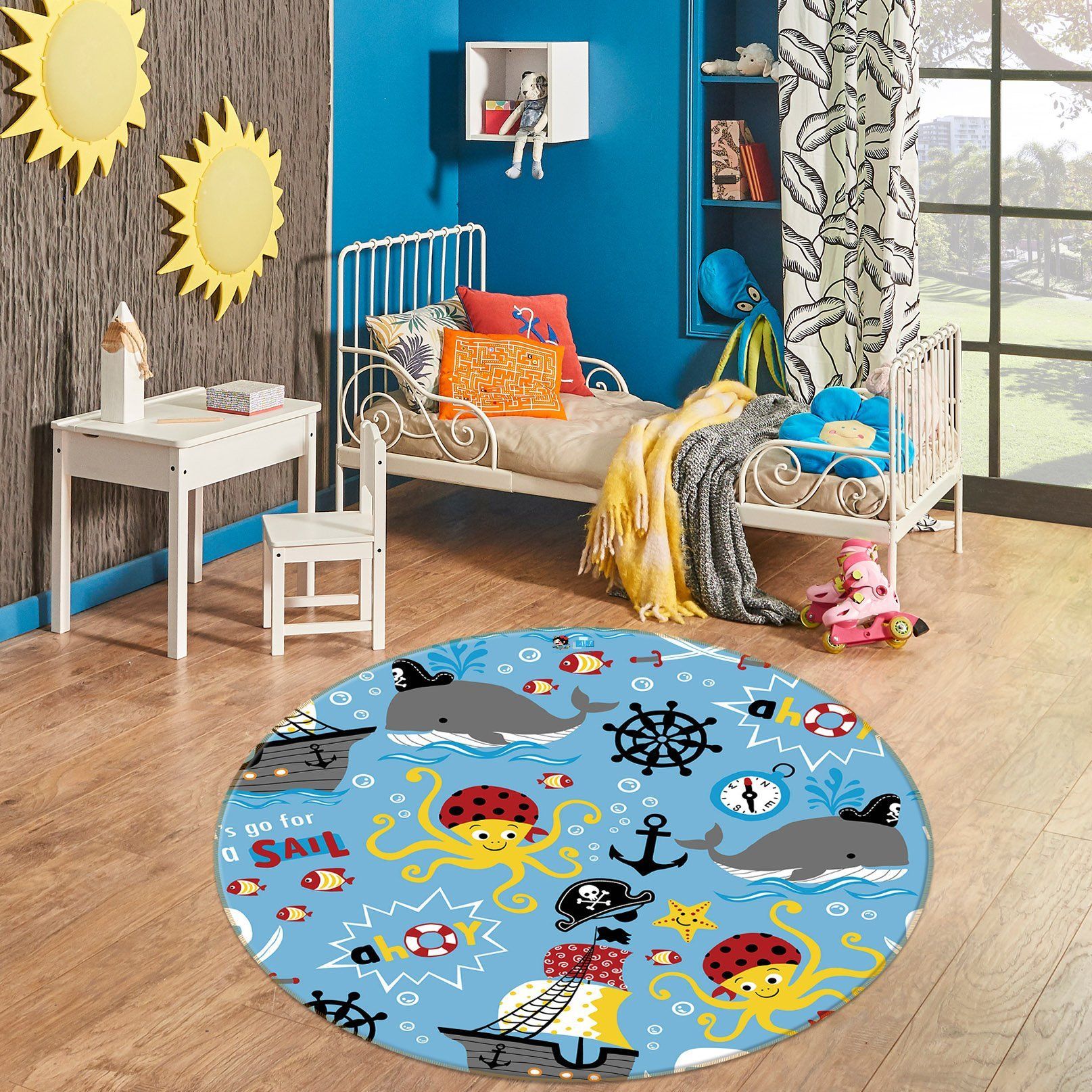 3D Octopus Whale 75043 Round Rug – Round Carpet Home Decor