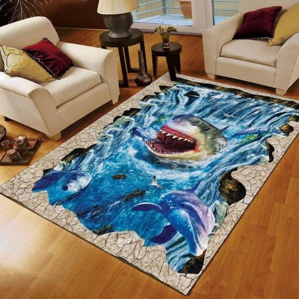 Shark Carrying You Area Rug