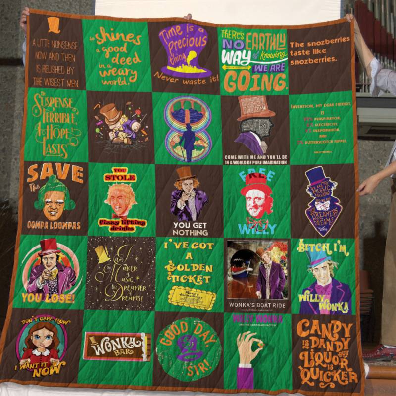 Willy Wonka and the Chocolate Factory T-Shirts Quilt Blanket For Fans – Version 25