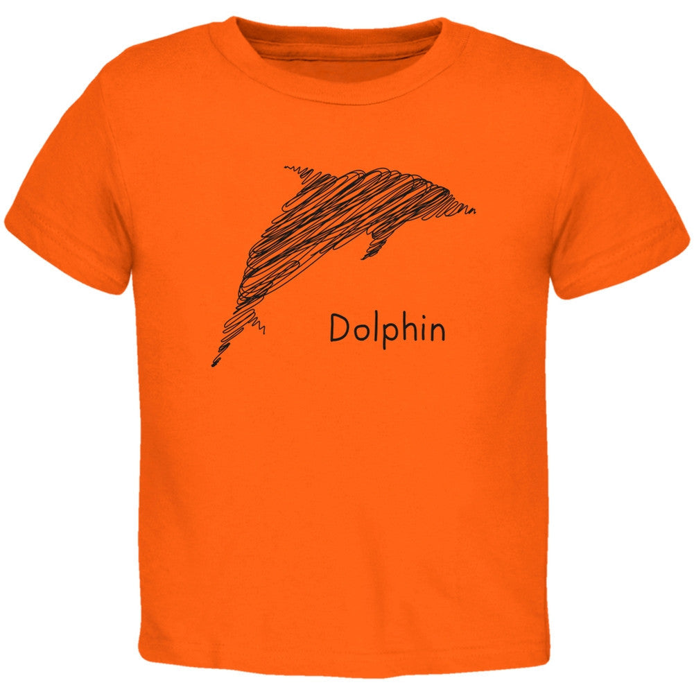 Dolphin Scribble Drawing Light Blue Toddler T-Shirt