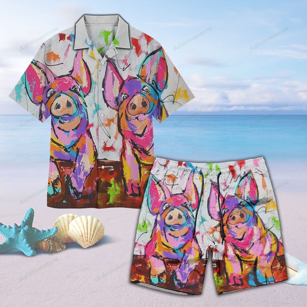 Pig Hawaiian Shirt Beach Short Ha49971