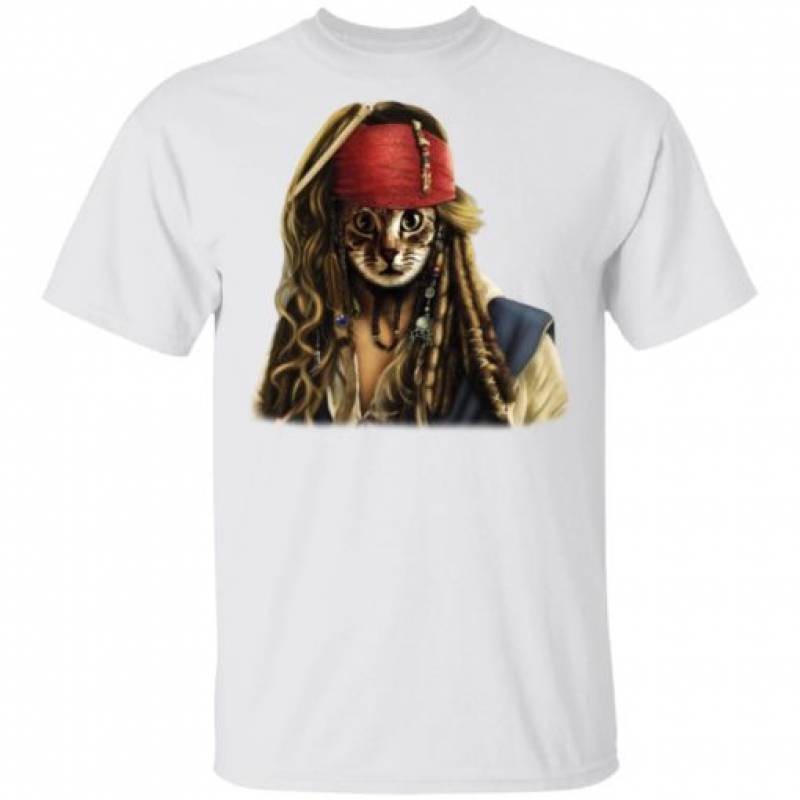 Pirates Jack Sparrow Cat T-Shirt