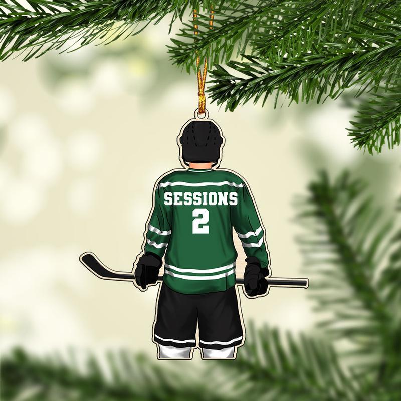 Personalized Hockey Man Custom Shape Ornament