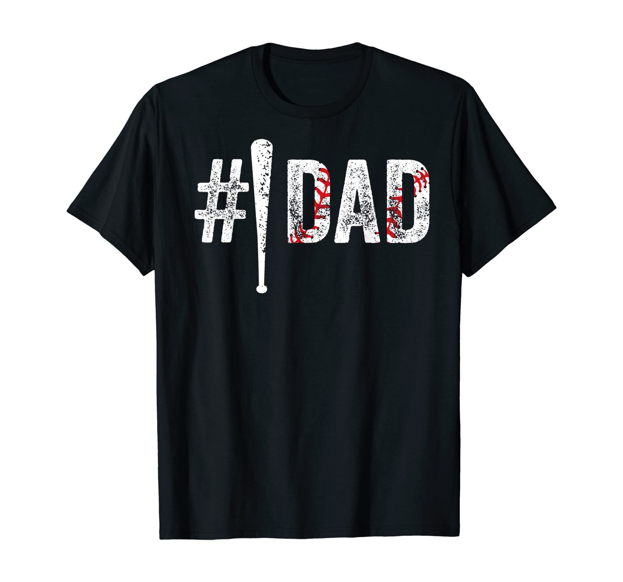 Mens #1 Dad T Shirt Number One Daddy Gift from Son Baseball Lover