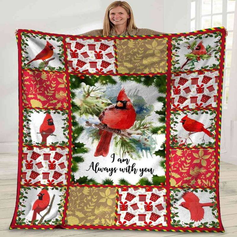 I Am Always With You Red Cardinal Bird Gift Ultra Soft Cozy Plush Fleece Blanket