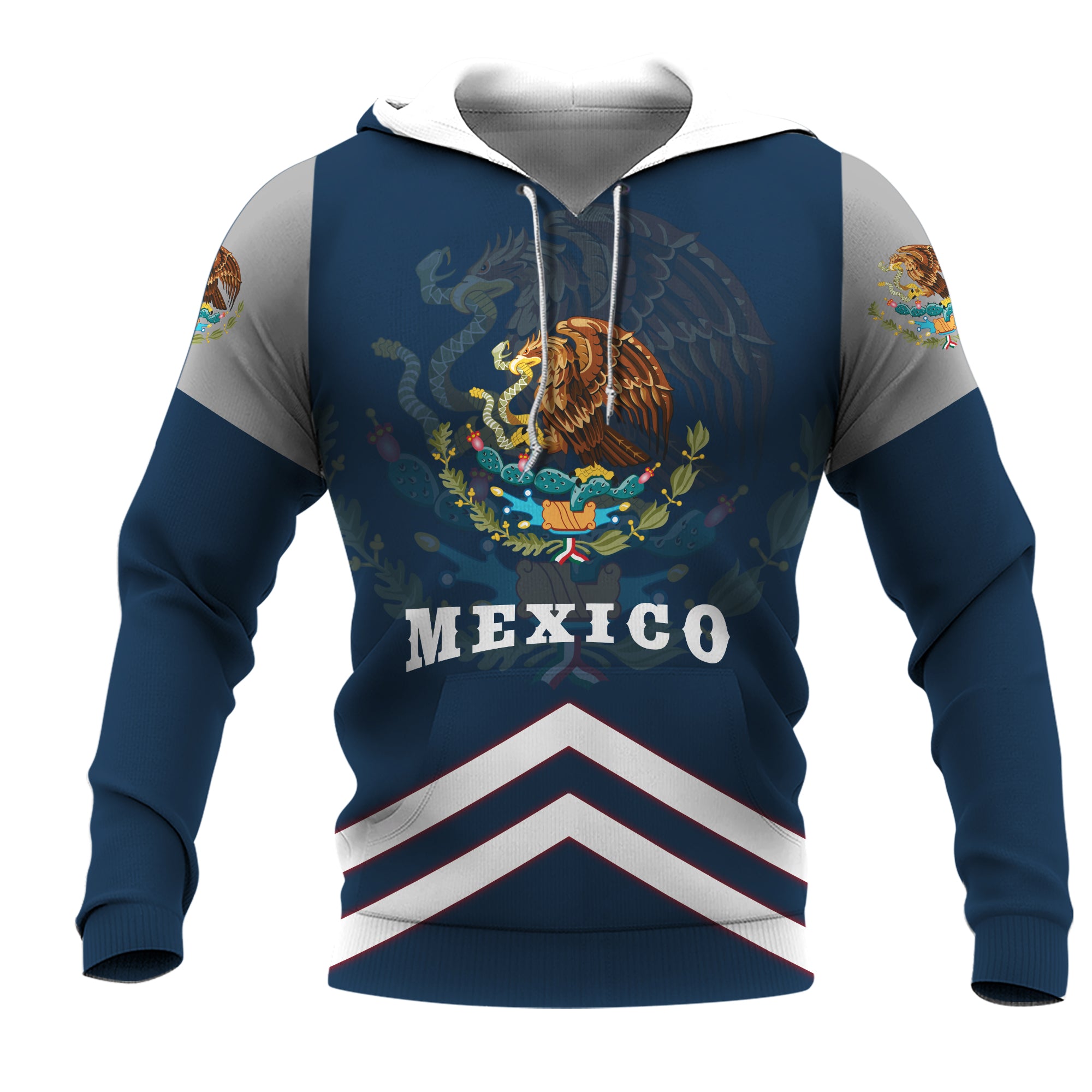 ViticStore™ National symbols of Mexico 3D – Royal Blue Shade 3XL all over printed hoodie for Mexican