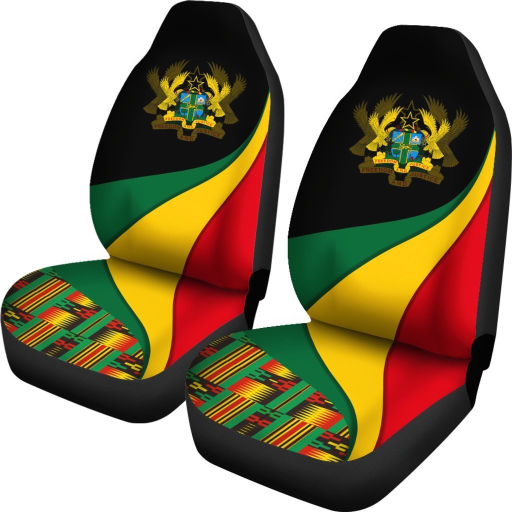 Greek Life Car Seat Covers – Ghana Flag Kente Car Seat Covers – Bend Style – J6