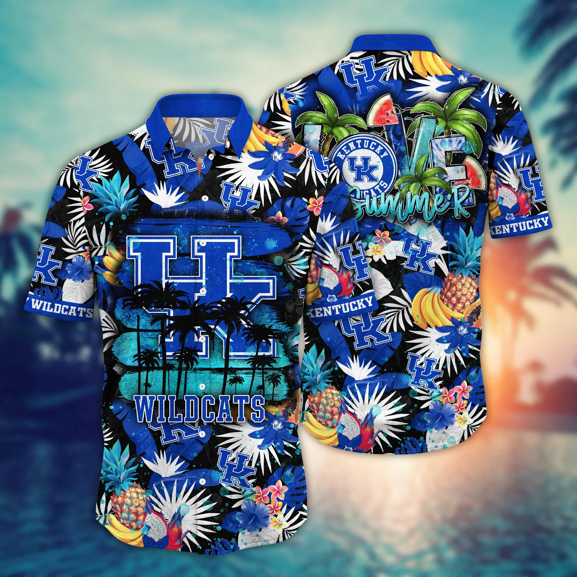 Kentucky Wildcats NCCA Hawaiian Shirt Sun Showerstime Aloha Shirt