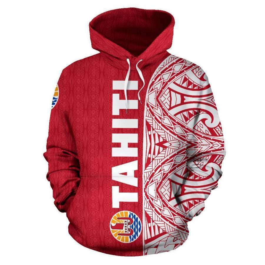 Tahiti All Over Hoodie – Polynesian Shoulder Style NVD1202