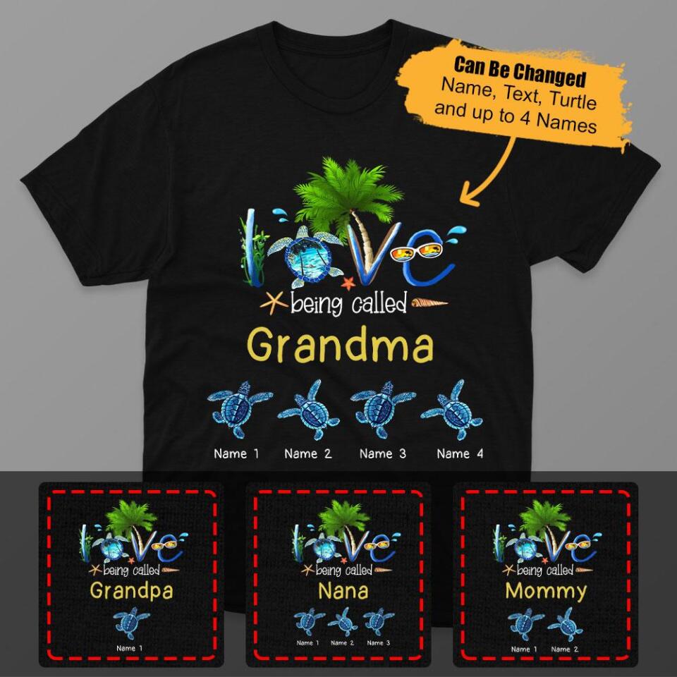 Personalized Mom Grandma Turtle, Summer Beach Holiday T Shirts – Trending Personalized