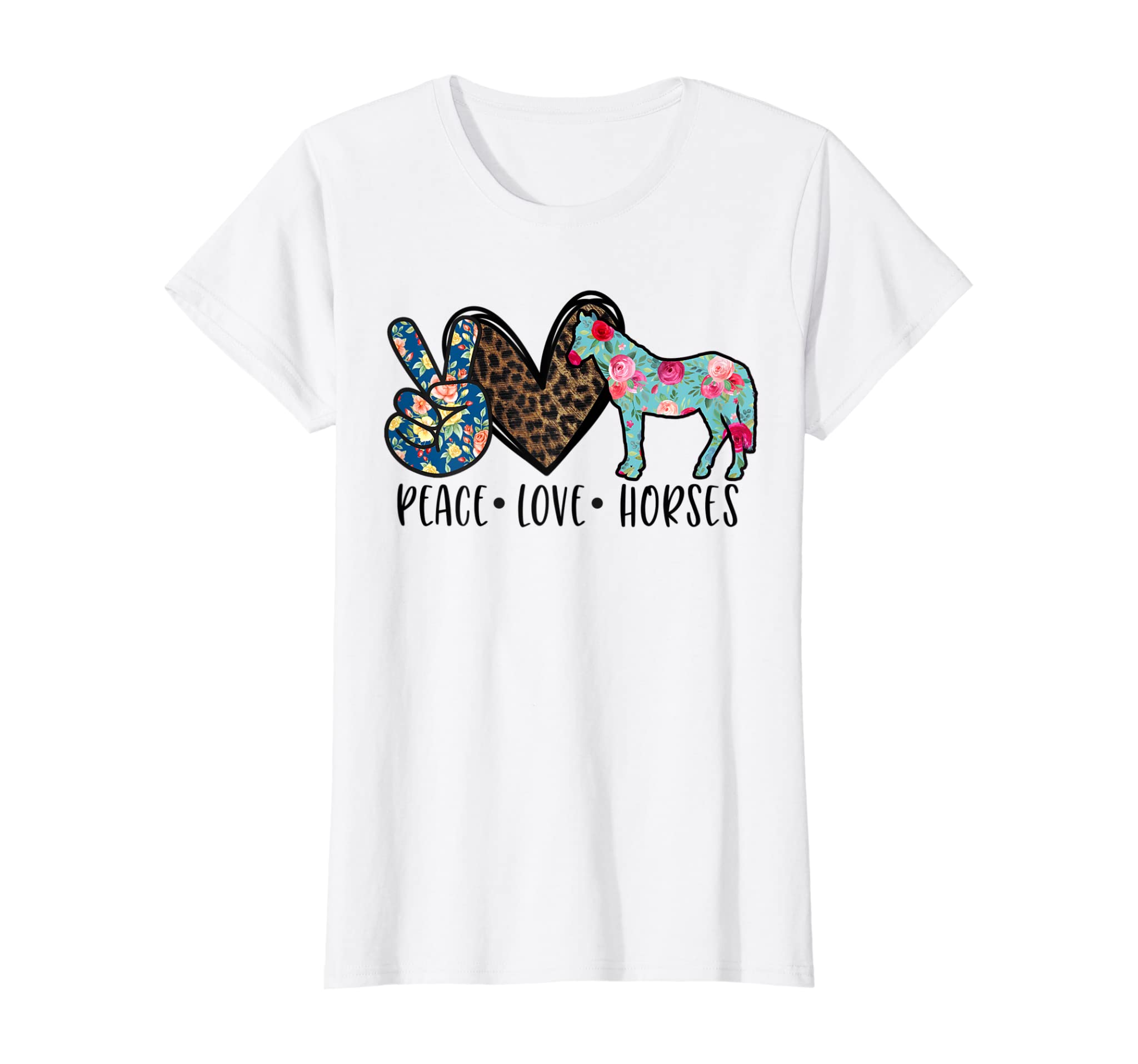 Peace Love Horses Funny Gift For Horse Lover Teen Girls