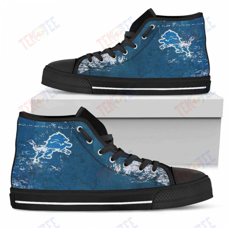 Mens Womens Detroit Lions High Top Shoes Grunge Vintage Logo 3D Printable TMT503