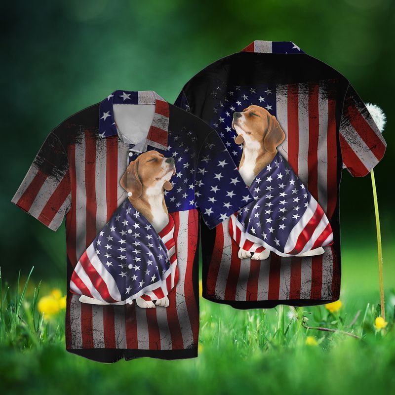 Of July Beagle Dog America For Men And Women Graphic Print Short Sleeve Hawaii Shirt Ha21720