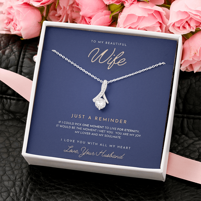 To My Beautiful Wife I Love You With All My Heart Alluring Beauty Necklace Xl029A