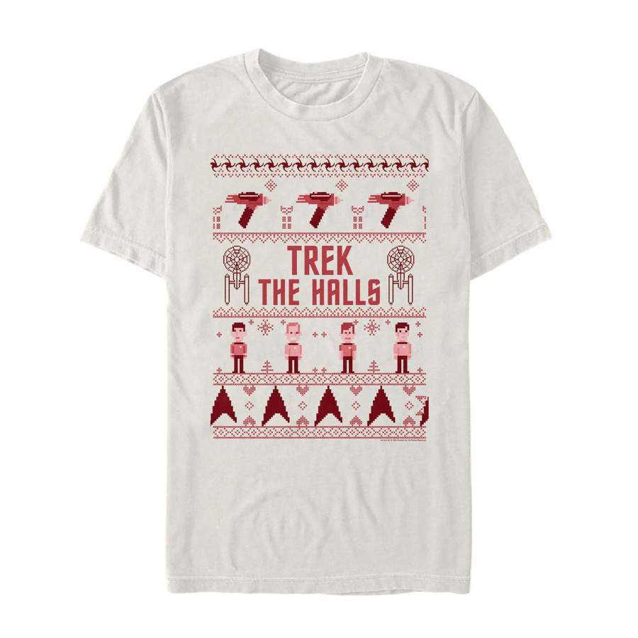 Star Trek Men’s Ugly Christmas Trek the Halls  T Shirt