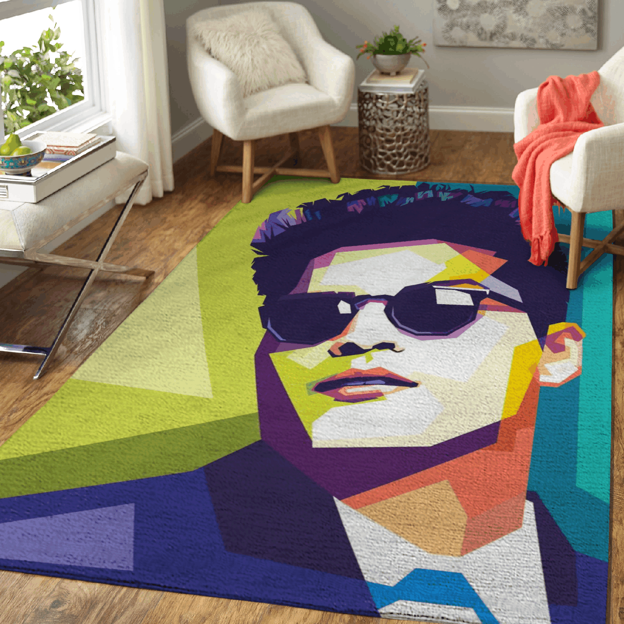 Bruno Mars Songs Peter Gene Hernandez Art For Fans Area Rug