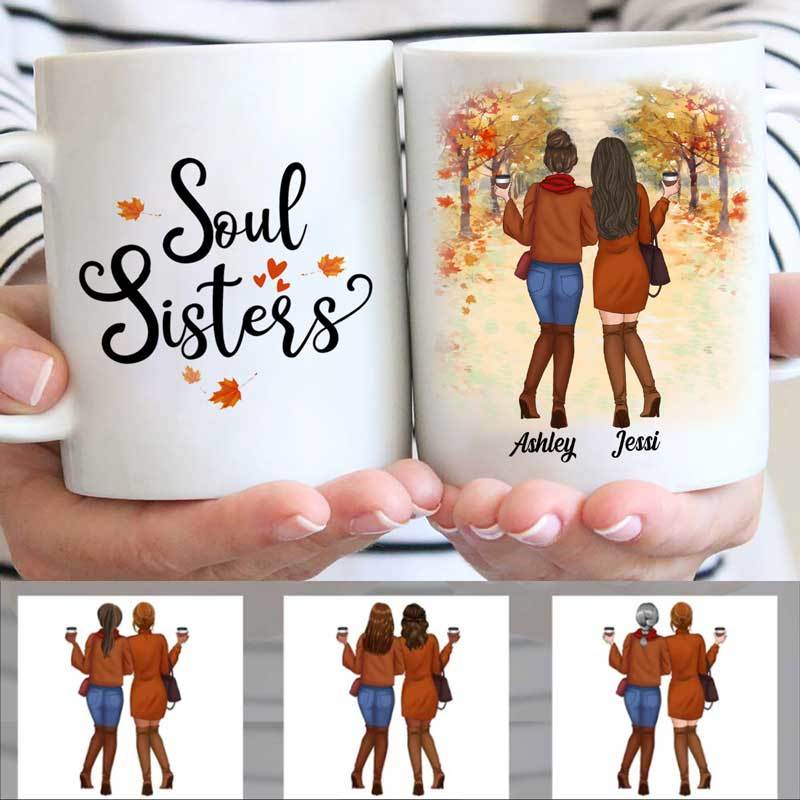 Fall Season Besties With Fall Trees Personalized Coffee Mug