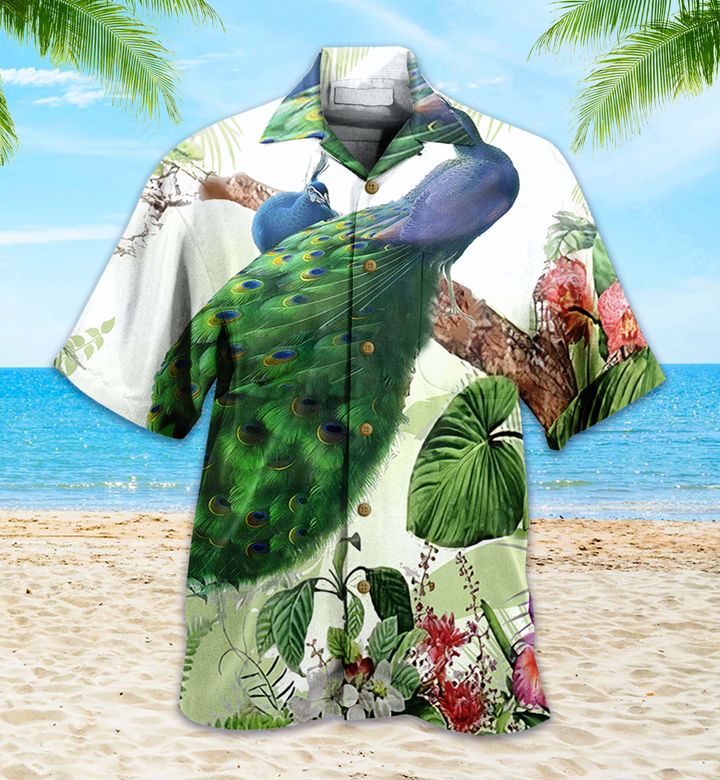 Peacock Floral Green Hawaii Shirt Ha100513