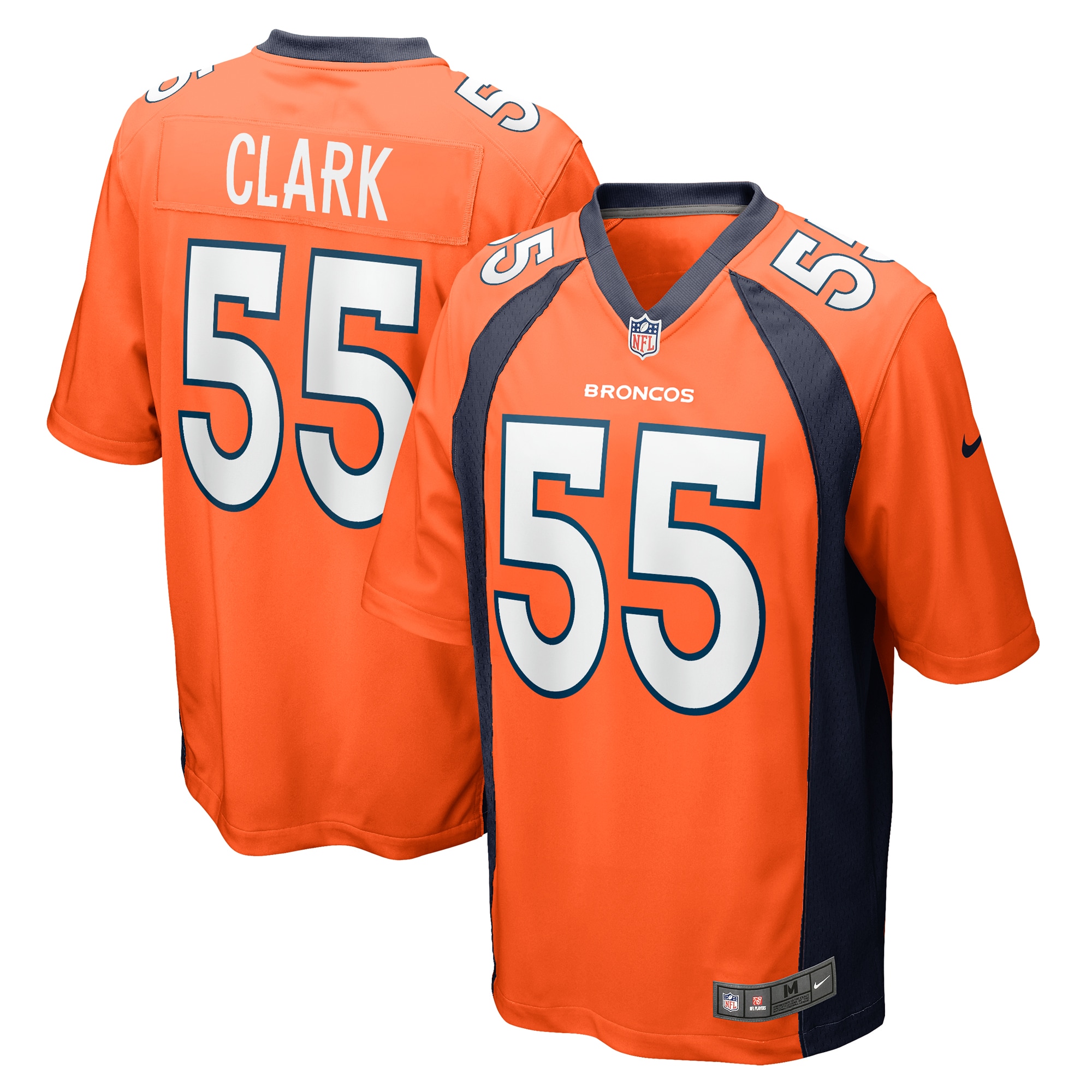 Men’s Denver Broncos Frank Clark  Orange Team Game Jersey