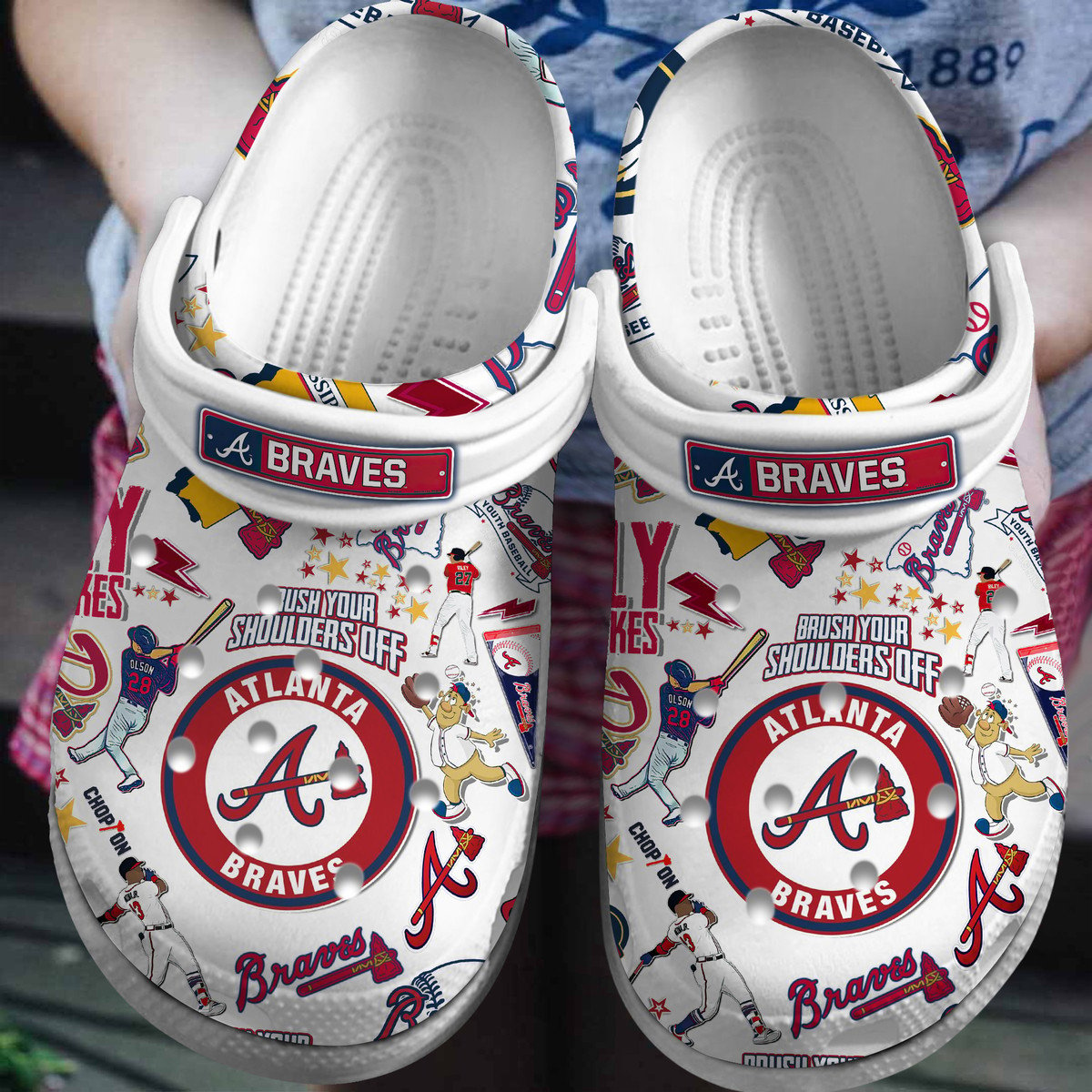 Atlanta Braves Baseball team MLB Sport Custom Name Crocs Clogs Crocband Shoes Comfortable For Men Women and Kids 2