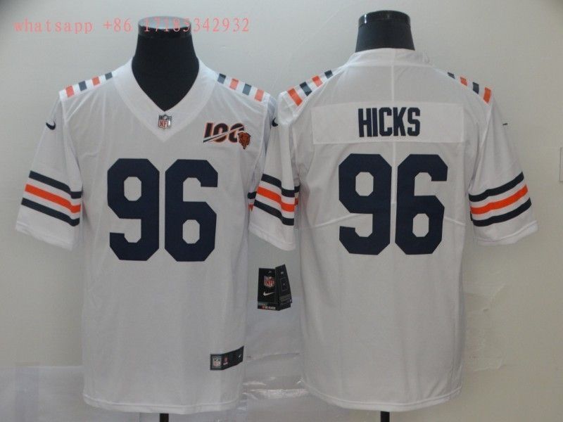 Chicago Bears Akiem Hicks #96 NFL 100 2020 White Jersey Jersey