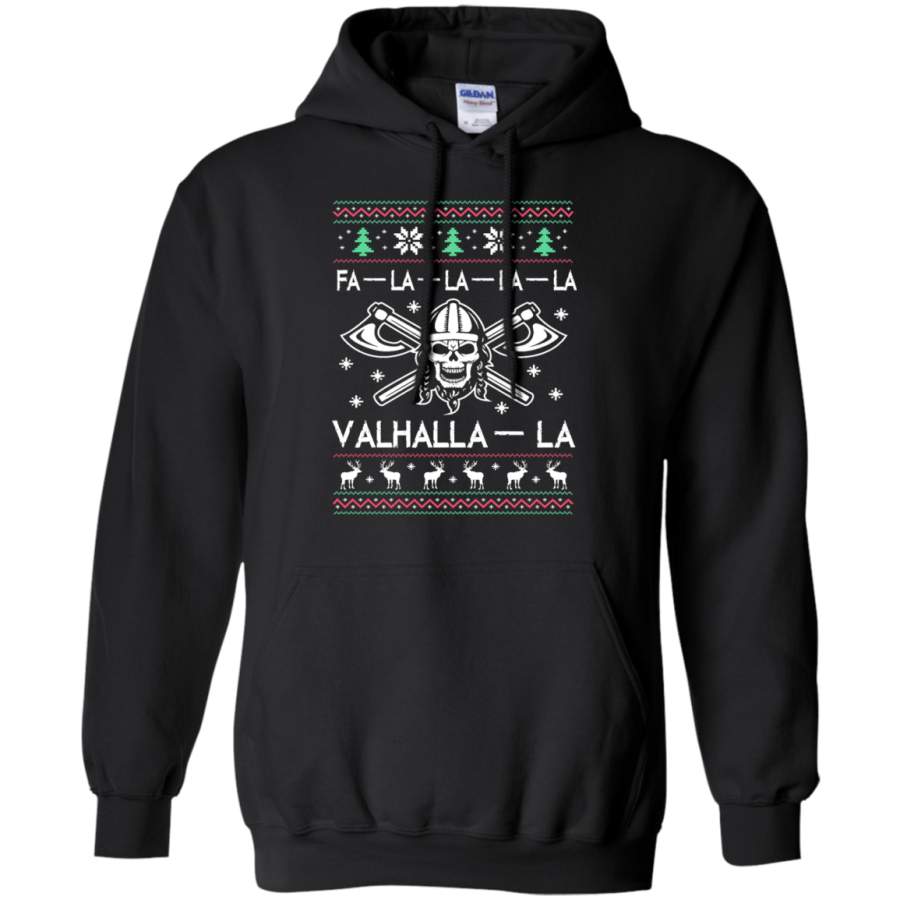 Fa-la-la-la-la Valhalla-la Christmas Ugly Viking Pullover Hoodie 8 oz.
