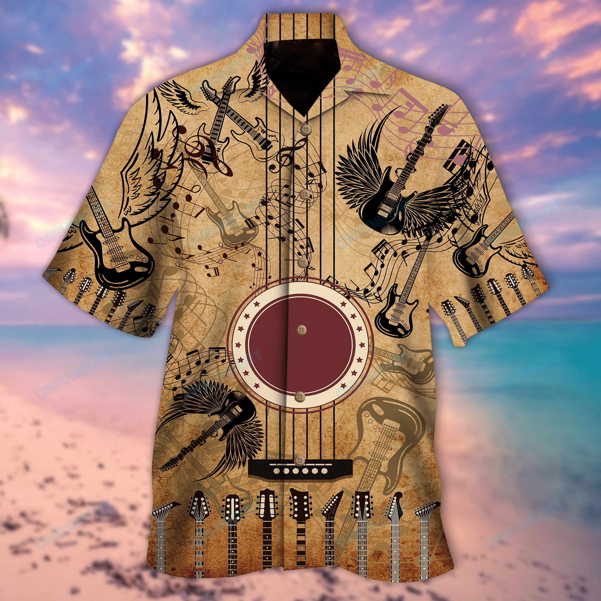 Amazing Guitar Vintage Hawaii Shirt Re Ha50636