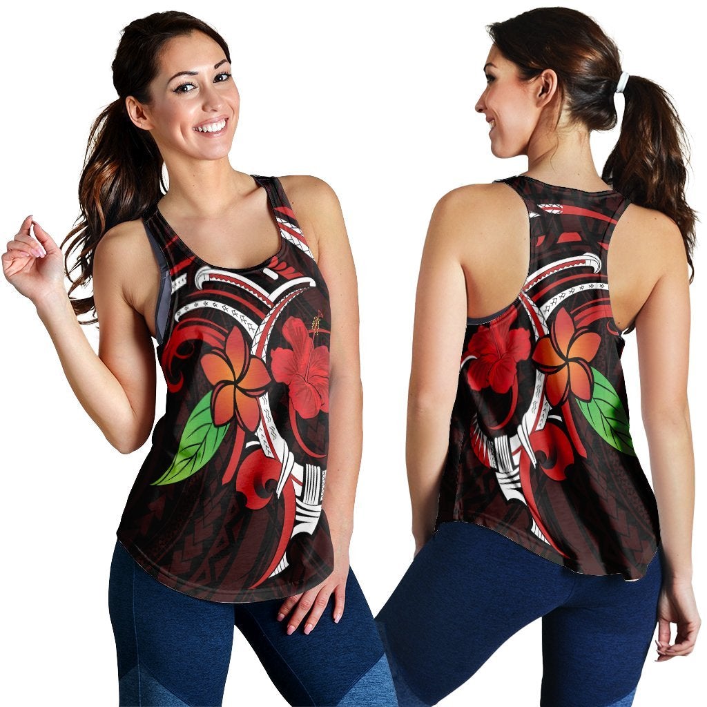 Hawaii Hibiscus And Plumeria Flower Polynesian Racerback Tank Ah Ha83298