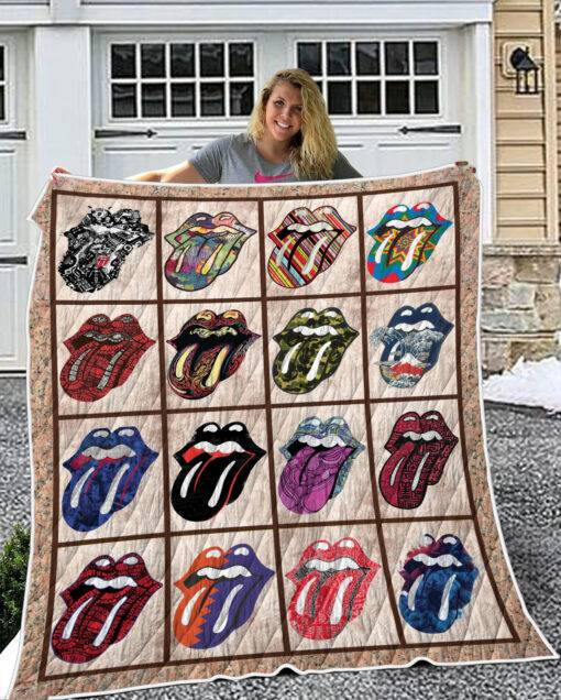 The Rolling Stones Merch Premium Quilt Blanket 001