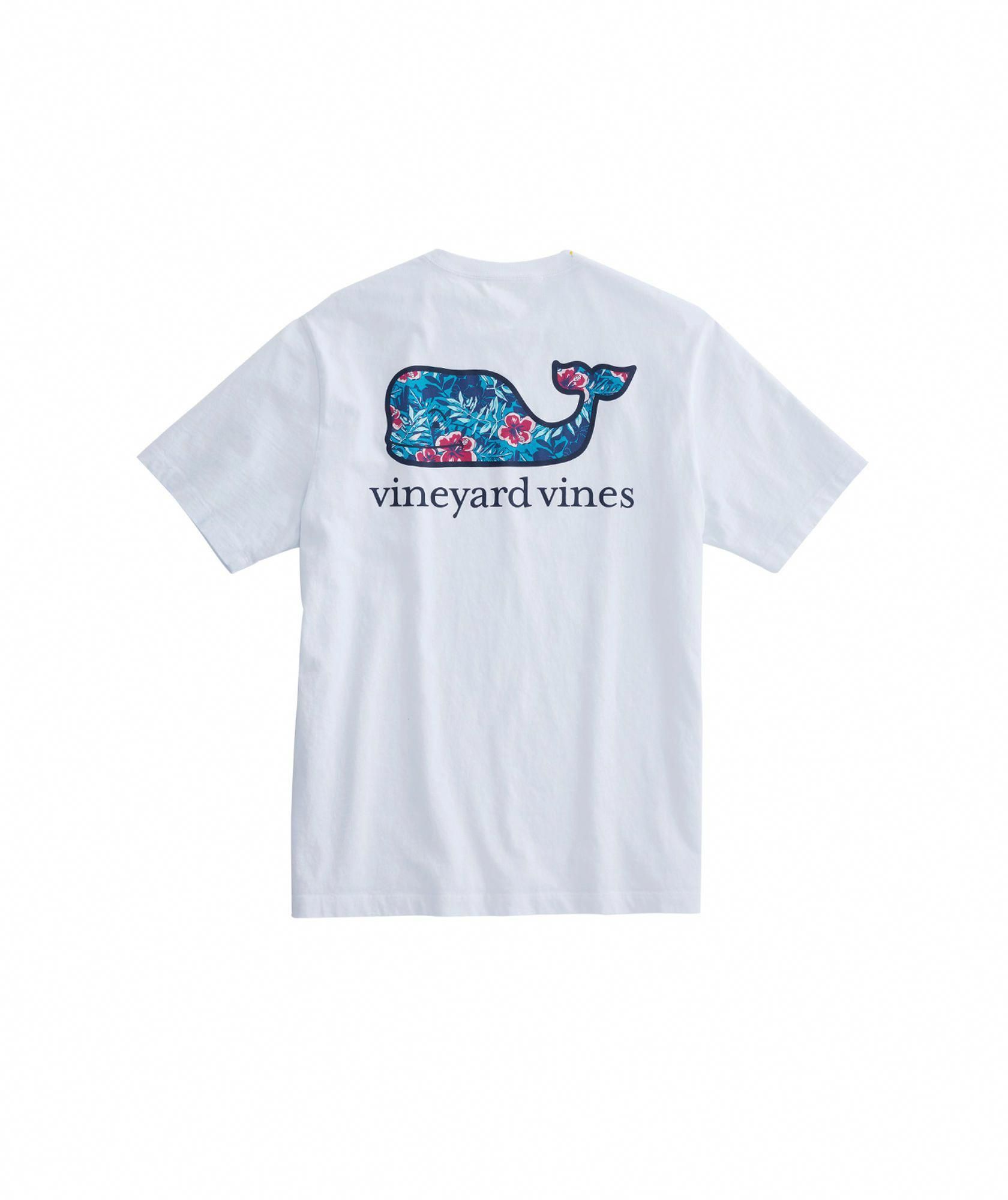 Vineyard Vines Ocean Floral Whale Pocket Shirt