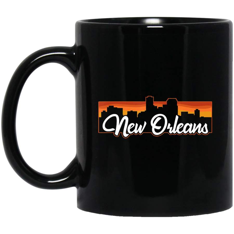 Vintage Style Retro New Orleans Louisiana Sunset Skyline Coffee Mug