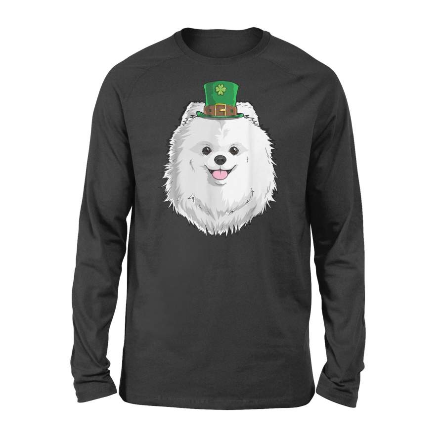 Pomeranian Dog St Patricks Day Leprechaun Gift Puppy Long  Sleeve T-Shirt