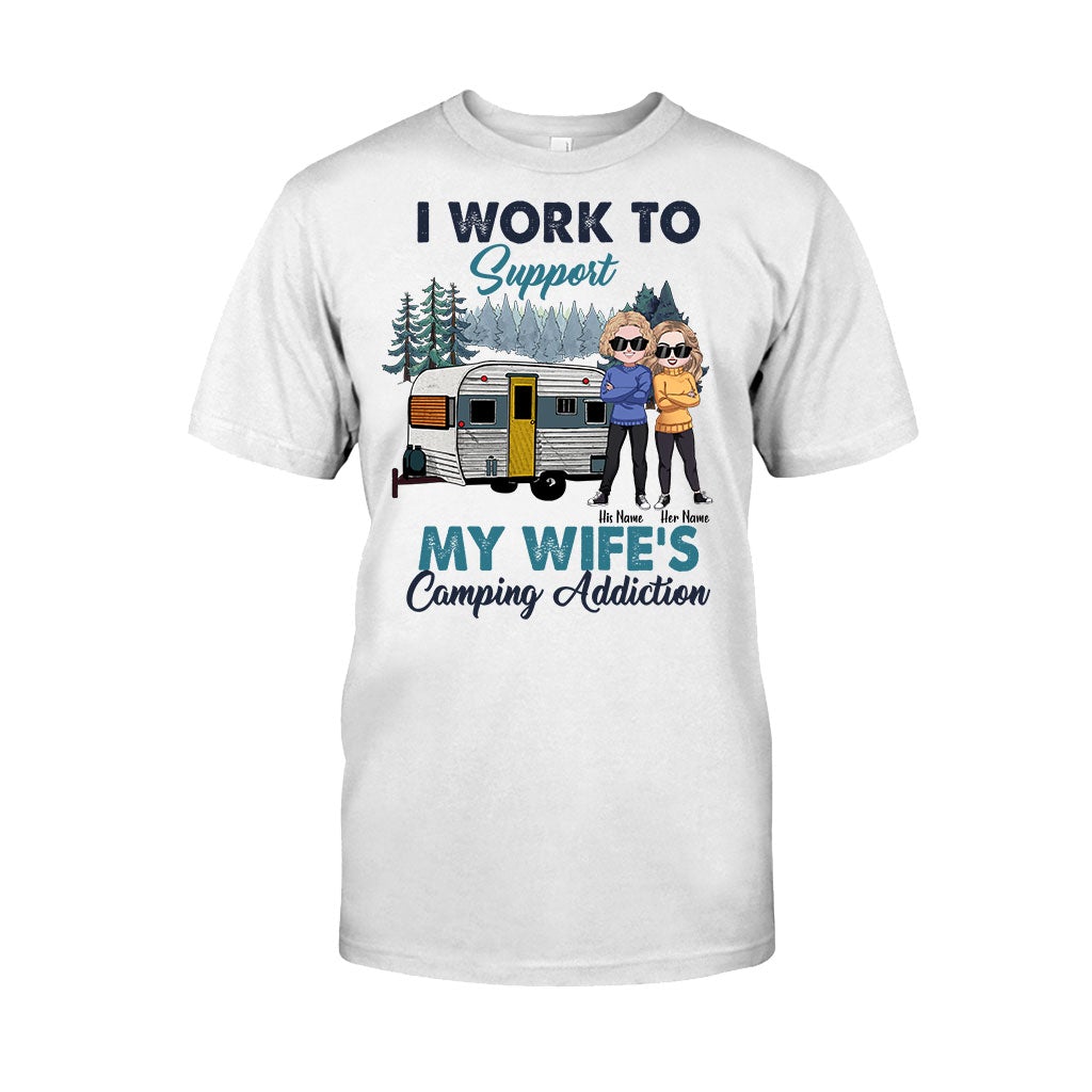 Support My Wife’S Camping Addiction – Personalized Couple Shirts