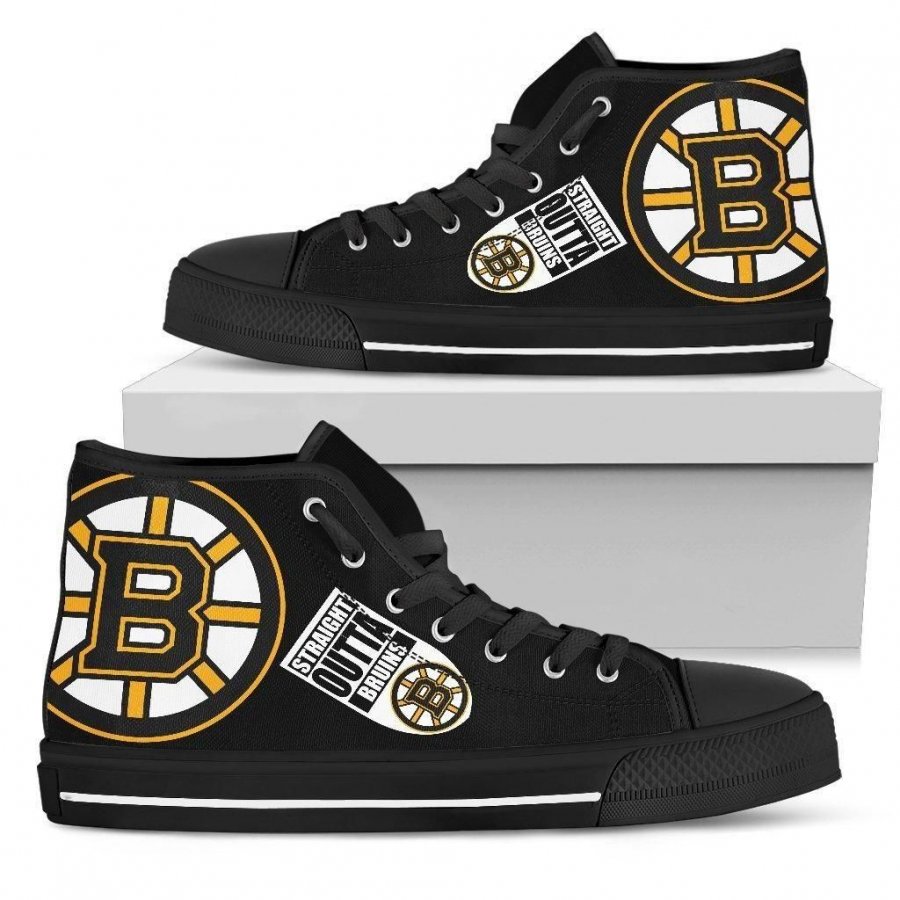 Straight Outta Boston Bruins High Top Shoes #675