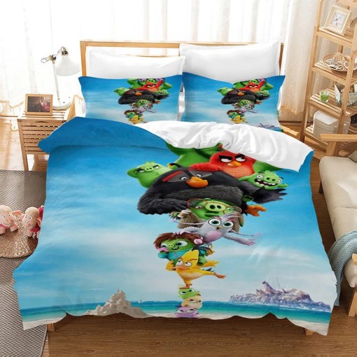 Angry Birds 7 Duvet Cover Pillowcase Home Decor 3D Bedding Set Decor 5603