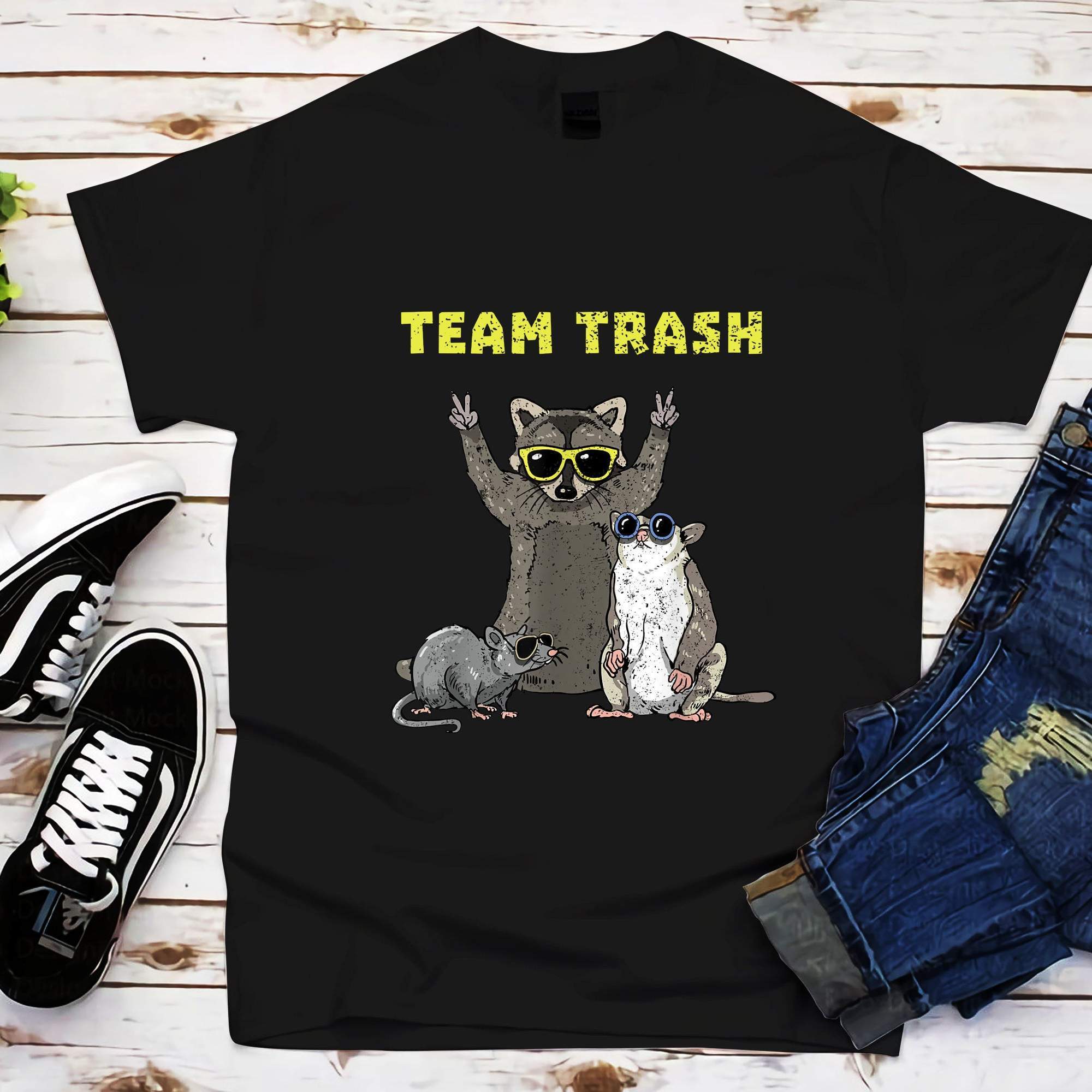 Team Trash Animal Graphic Unisex T-Shirt Hoodie All Color Plus Size Up To S-5Xl