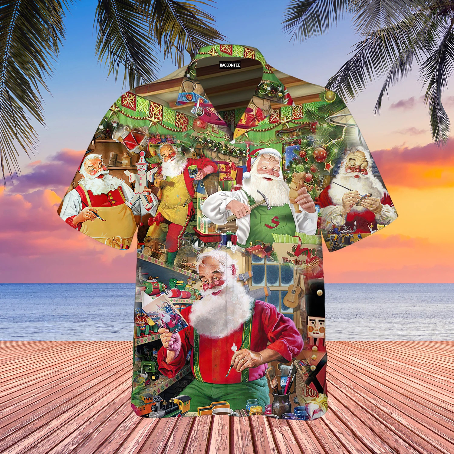 I Turn Wood Into Things Santa Claus Christmas Hawaiian Shirt  Unisex  Adult  Wt1019
