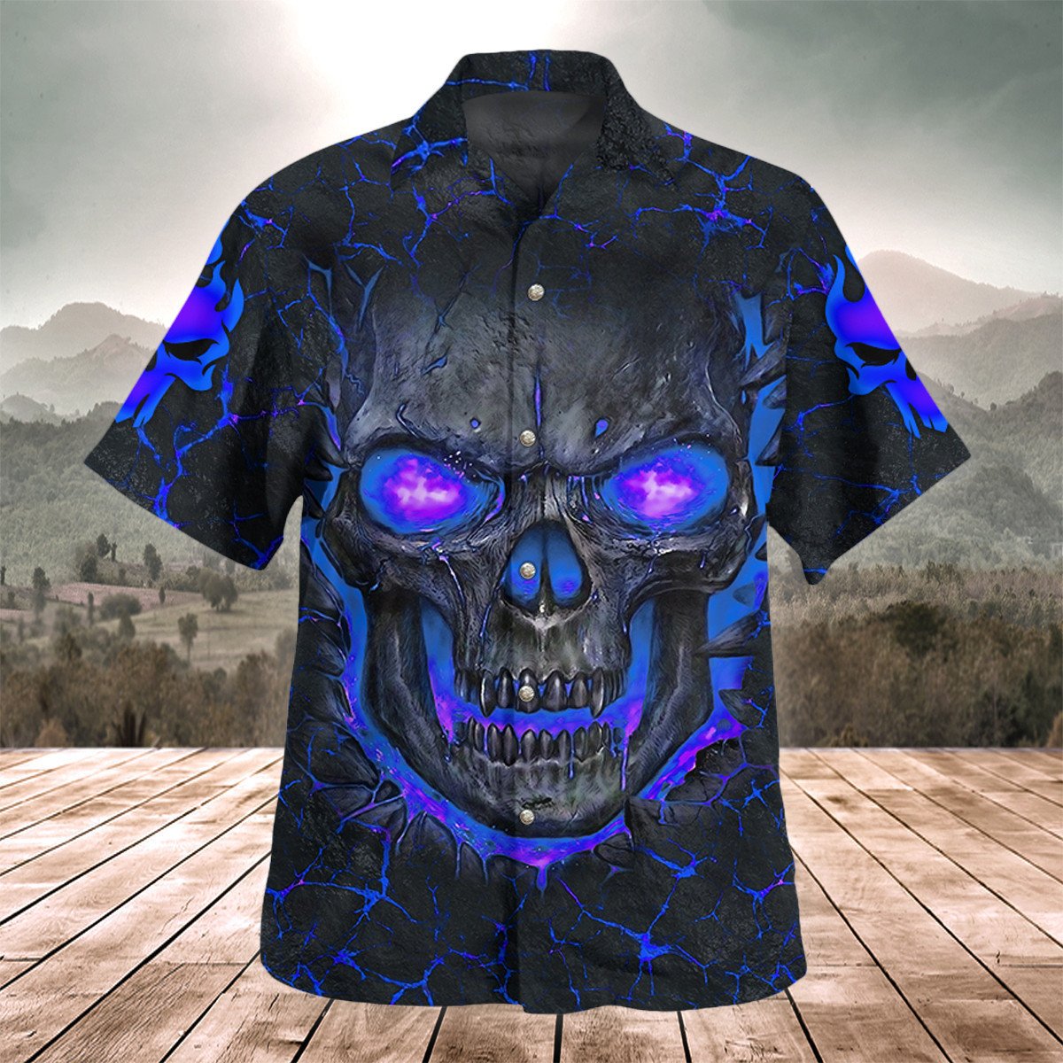 Skull Lava Navy Version Hawaii Shirt