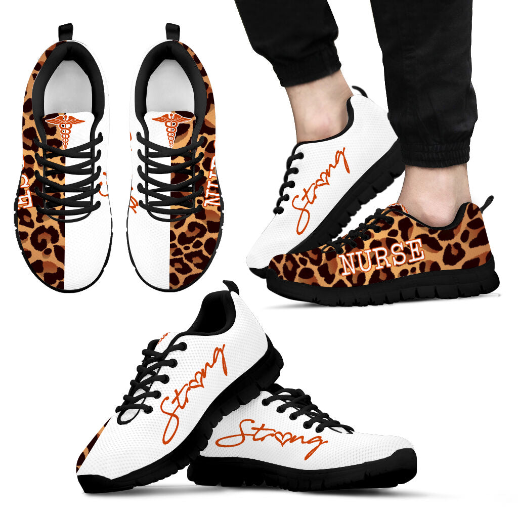 Nurse Strong Leopard Sneaker Fashion Shoes Comfortable Running Walking Lightweight Casual Shoes