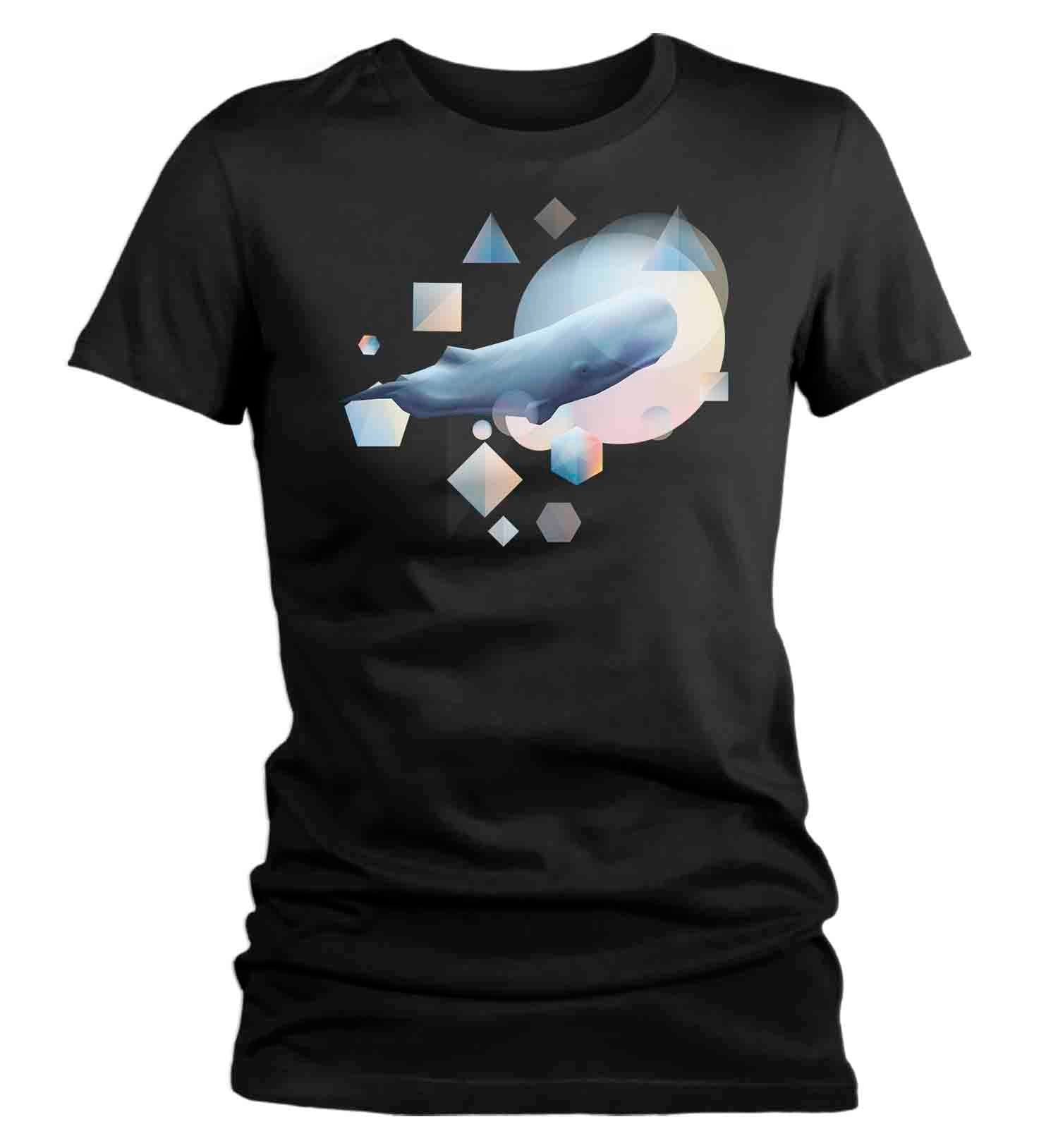 Women’S Sperm Whale T Shirt Watercolor Whale Shirts Hipster Prism Modern Minimal Shirt Illustrated T Shirt Whale Gift Idea Ladies Vneck