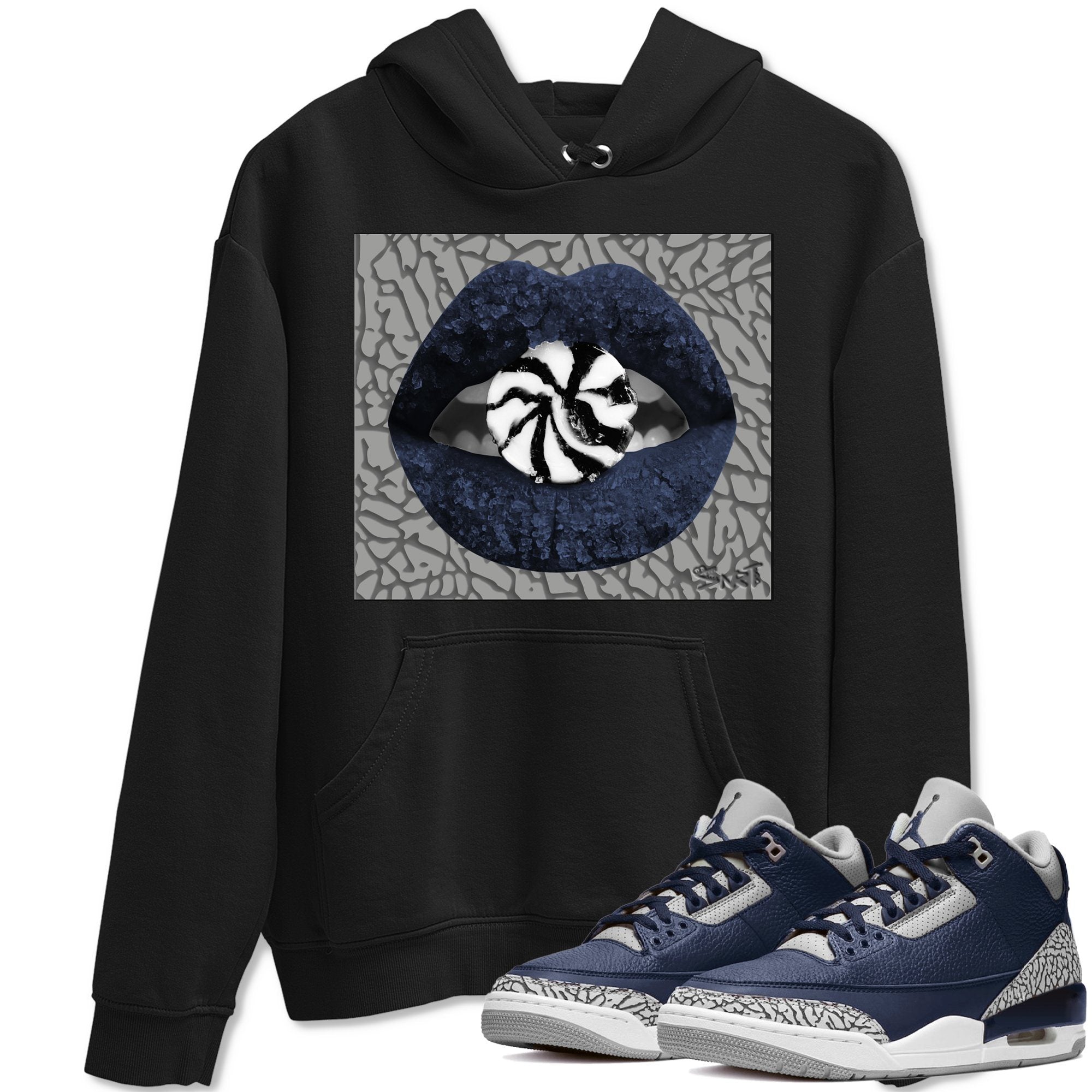 Lips Candy Hoodie – Air Jordan 3 Midnight Navy