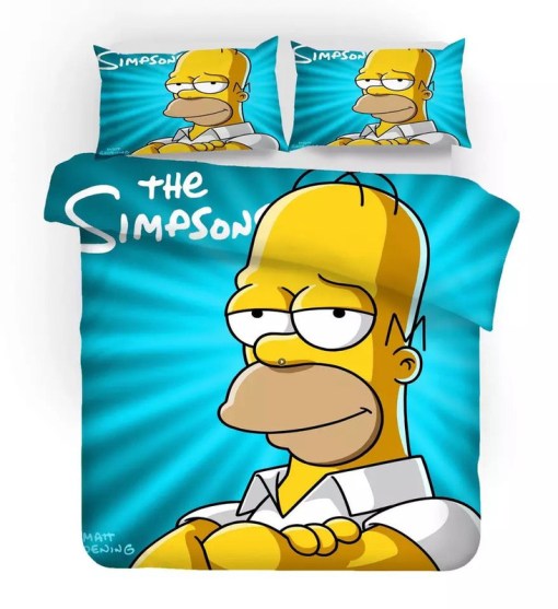 Anime The Simpsons Homer J Simpson 12 Duvet Cover Pillowcase Home Decor 3D Bedding Set