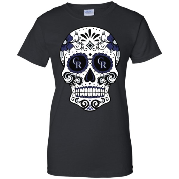 Colorado Rockies Sugar Skull T-Shirt Long Sleeve Sweatshirt Hoodie