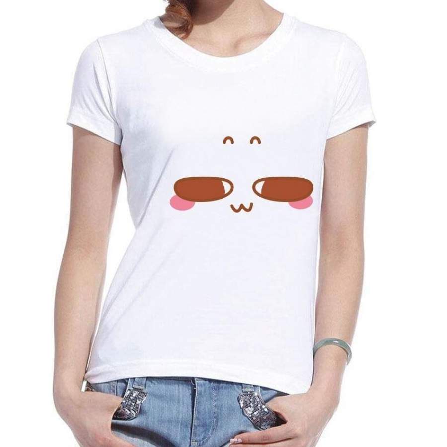 Cute Cartoon Smile Face T Shirts Femme Clothing Funny Cute T Shirt Streetwear 2017 Summer Printing T-Shirts Women