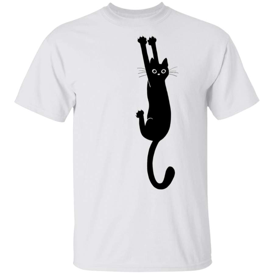 Black Cat Holding On T-Shirt