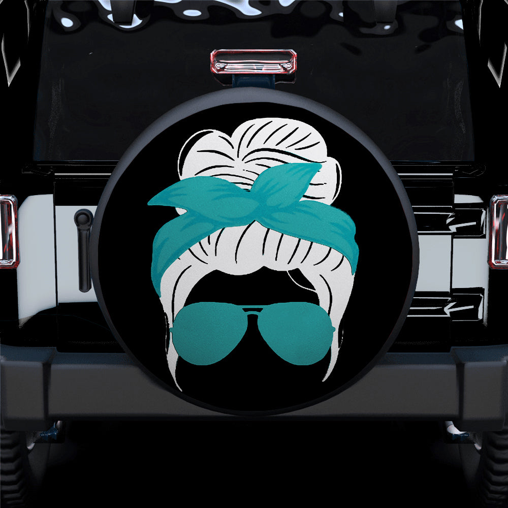 Blue Sea Turban Jeep Girl Car Spare Tire Covers Gift For Campers