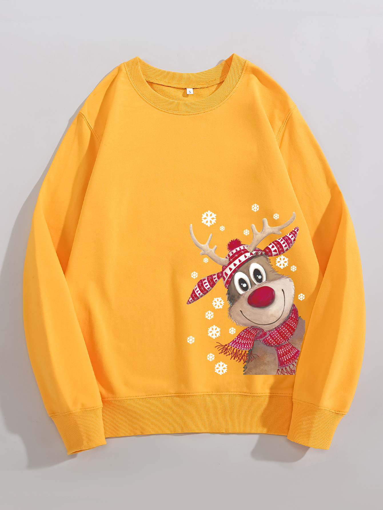 Colorful Christmas Deer Sweatshirts Cute deer Merry Christmas Tops Christmas Gift Sweats Women fashion Casusal Pullovers alx