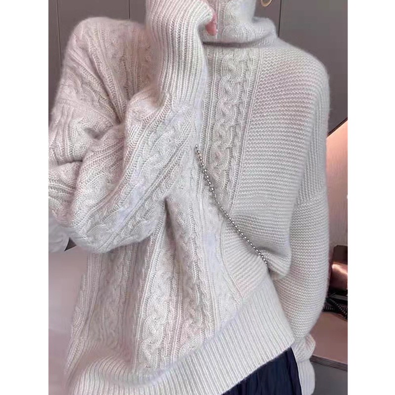 Autumn and winter new turtleneck pullover 100% cashmere sweater loose thickened sweater sweater women alx